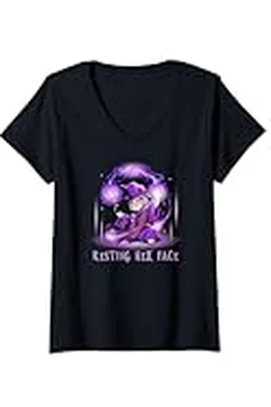 Grumpy Cat Mujer Wizard - Cara hexagonal en reposo Camiseta Cuello V