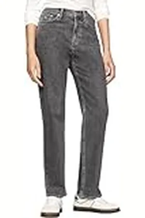 Tommy Hilfiger Vaqueros Mujer Izzie Slim Fit Straight con Talle Alto, Negro (Denim Black), 28W/30L