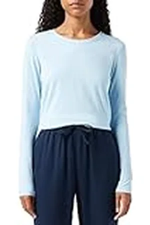 Amazon Camiseta de Cuello Caja, Manga Larga y Ajuste Clásico (Disponible en Tallas Grandes) Mujer, , XXL