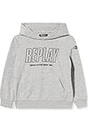Replay SB2420 Sudadera con Capucha, M02 Grey Melange, 6A para Niños