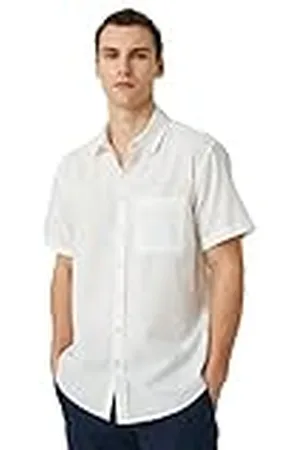 Koton Basic Shirt Short Sleeve Pocket Detailed Classic Neck, Camisa Hombre,