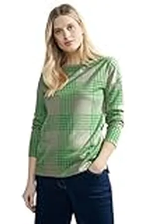 CECIL Camiseta Tos Melange Check, , L para Mujer