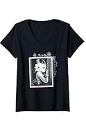 Betty Boop Mujer Marco Floral Glamour Girl Camiseta Cuello V