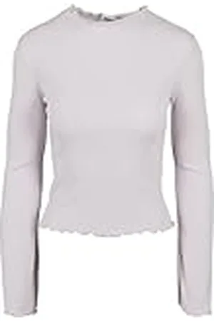 Urban classics Manga Larga con Cuello Alto Acanalado para Mujer Camiseta, Softlilac, XL