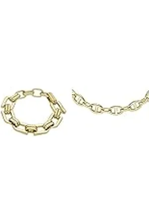Fossil Collar y pulsera de cadena Heritage D-Link para mujer - Acero inoxidable en tono dorado