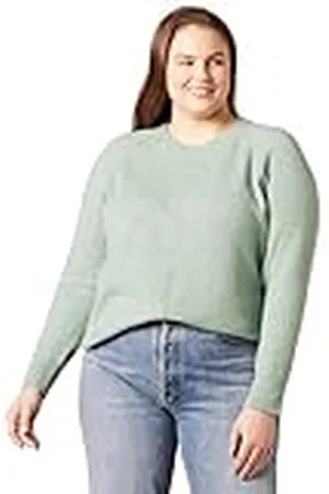Amazon Jersey de Tacto Suave con Cuello Redondo, Manga Larga y Corte Clásico (Disponible en Tallas Grandes) Mujer, , 6XL Grande