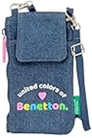 Safta Benetton Denim - Monedero Portamóvil, Monedero Estándar, para Móvil, Cómodo y Versátil, Calidad y Resistencia, 19x10 cm, Color
