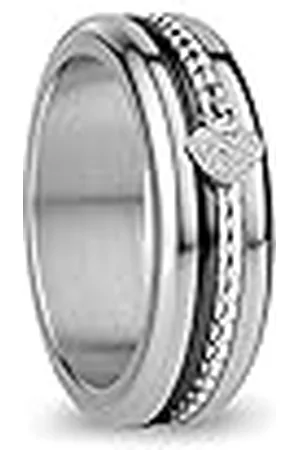Bering Anillos combinados intercambiables para mujer en plata y negro con el exclusivo sistema Twist & Change, Rhine