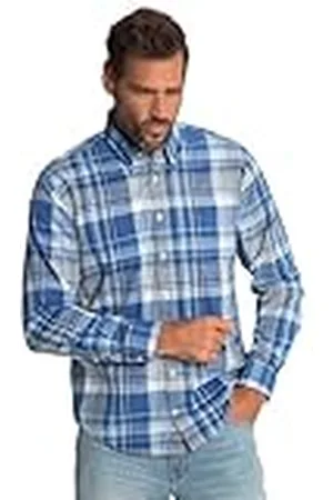 JP 1880 Camisa de Cuadros, Manga Larga, Cuello Abotonado, Ajuste Moderno L 814262731-L