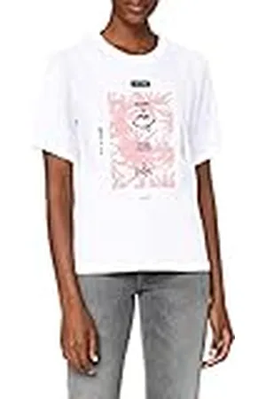 Hurley W Floral Spike Crew Camisetas, Mujer, White, XS