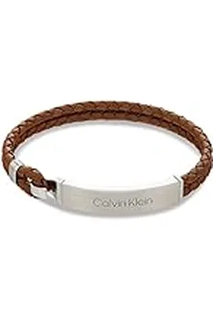 Calvin Klein Pulsera de Cuero Trenzado para Hombre Colección CK ICONIC FOR HIM Color Marrón - 35000405