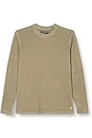 Marc O’ Polo Marc OߴPolo Hombre Camiseta de manga larga de punto de algodón orgánico con cuello redondo, (Olive), XS