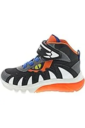 Geox J CIBERDRON Boy D, Zapatillas, Black/Orange, 27 EU