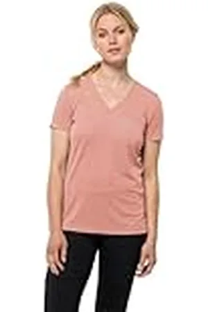 Jack Wolfskin Crosstrail T para Mujer Camiseta, Rosa Dawn, M