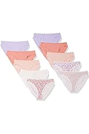 Amazon Ropa Interior de algodón con Pernera Alta (Disponible en Tallas Grandes) Mujer, Pack de 10, , 42