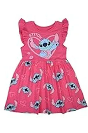 Disney LILO & STITCH, Conjunto de 2 piezas, Camiseta + Pantalones cortos, Niños, (2 a 8 años), Unisex, Niño, Niña, Suave, Lindo, Cálido, Camiseta, Pantalones, Modelo DIS LIS 5223C767 S2-5A, ROSE