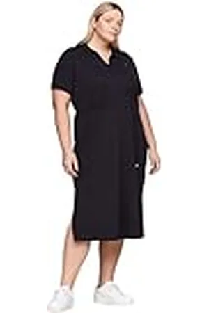 Tommy Hilfiger Vestido Tipo Polo para Mujer Midi Dress de Manga Corta, , S