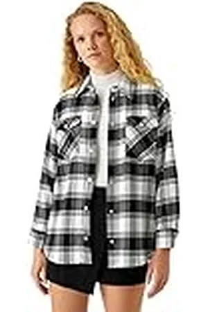Koton Camiseta Checked Cep Detail, , 40 para Mujer
