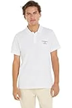 Tommy Hilfiger Polo de manga corta Hombre Tjm Slim Corp Polo Corte normal, Weiß (Blanco), S