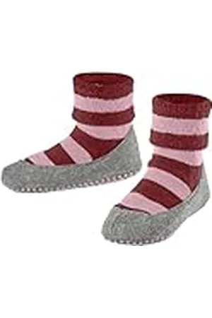 Falke Cosyshoe K HP lana puños en la suela 1 par, Calcetines para casa Unisex niños, Rosa (Almond Blossom 8441) - rayas, 33-34