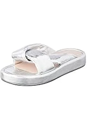 L37 Handmade Shoes Happy Station, Sandalia Mujer, Plata, 38 EU