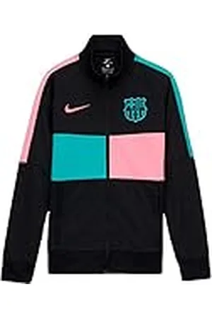 Nike FC Barcelona Temporada 2020/21-FCB Y NK I96 Anthem TRK JKT CLCK8579-010 Chaqueta, Niño, Black/Pink Beam/New Green/Pink Beam no spon-3rd, L