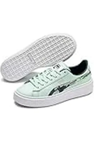 PUMA Basket Platform Trailblazer Sq, Zapatillas Niñas, Verde (Fair Aqua-Ponderosa Pine White 1), 39 EU
