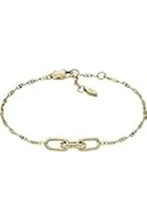 Fossil Pulsera de Cadena para mujer Heritage D-Link de Acero Inoxidable en tono dorado, JF04525710
