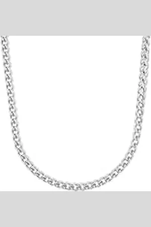 QS by s.Oliver Collar de acero inoxidable collar de los hombres, 50+5 cm, , viene en caja de regalo de joyería