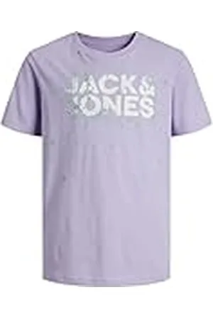 JACK & JONES Jcosplash SMU tee SS Crew Neck Jnr Camiseta, Morado-Blanco-Verde, 152 cm para Niños