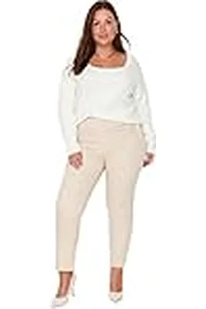 Trendyol Pantalones de Cigarrillo de Cintura Alta de Talla Mujer, , 70 Grande