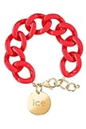 Ice-Watch ICE Jewellery, Chain bracelet, Red passion, Gold, Pulsera de malla roja XL para mujer con medalla de oro (020929)