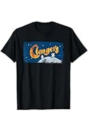 Clangers Logotipo de texto clásico retro de On The Moon Camiseta