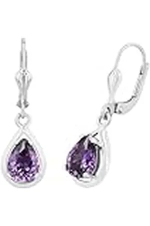Amor Pendientes Pendientes de mujer de plata de ley 925, con sintetizador de circonitas cúbicas, 2,6 cm, plata, Se entrega en caja de regalo de joyería