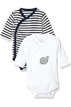 Playshoes Wrap Body 1-1-arm 2-pack Whale, Body bebe Unisex niños, Azul (Blue/White), 44