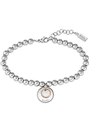 HUGO BOSS Jewelry Pulsera de Cuentas para Mujer Colección MEDALLION en Acero Inoxidable con un Charm - 1580227