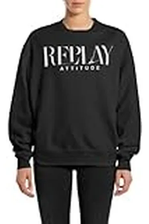 Replay W3106c Sudadera, 098 Negro, XL para Mujer