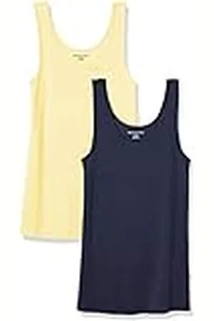 Amazon Camiseta ajustada sin mangas Mujer, Pack de 2, , L