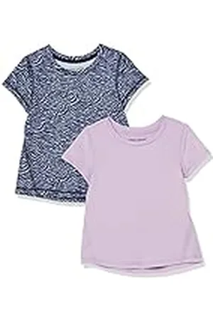 Amazon Camisetas de Manga Corta Deportivas de Alto Rendimiento Niña, Pack de 2, , 2 años