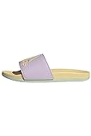 adidas Adilette Comfort Slides, SE DESLIZA Mujer, Ice Lavender/Orange Tint/Linen Green, 44.5 EU