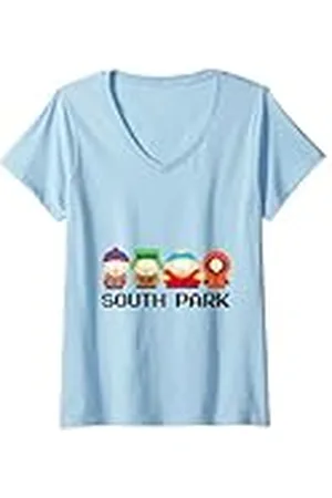 South Park Mujer Gang Stan Kyle Cartman & Kenny Pixelado Camiseta Cuello V