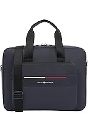 Tommy Hilfiger Maletín para portátil Hombre Foundation con bolsillo exterior, Azul (Space Blue), Talla Única