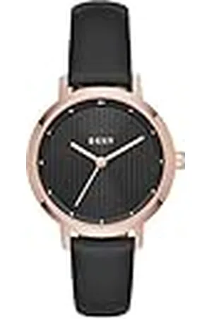 DKNY Reloj para mujer The Modernist, movimiento de tres manecillas, caja de acero inoxidable dorado de 32 mm con correa de piel, NY2641