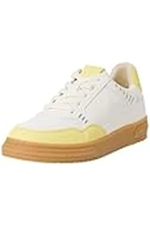 Tamaris Damen 1-23608-42, Sneaker Mujer, Blanco (White/Yellow), 39 EU