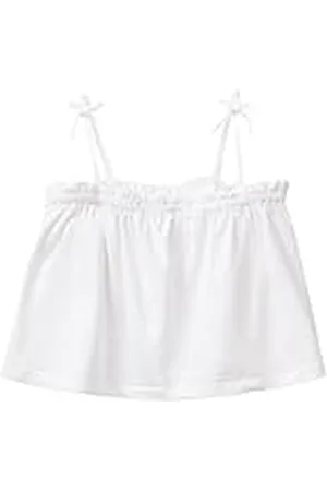 Benetton Canotta 3fykch01h Camiseta, Color Blanco, 150 cm para Niñas