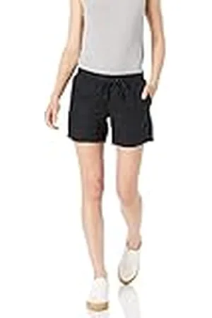 Amazon Pantalón corto en mezcla de lino con cordón de cierre y entrepierna de 12,7 cm (disponible en tallas grandes) Mujer, , 5XL Grande