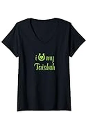 Hip Mujer Entrenador de equitación I Love My Taishuh Horse Equestrian Show Camiseta Cuello V