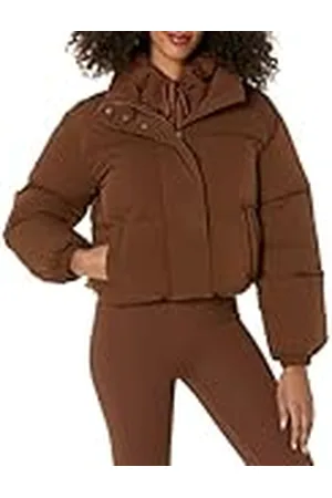 Amazon Chaqueta Acolchada y Recortada con Cremallera Completa (Acolchado Mate o Forro Polar) Mujer, , XL Grande