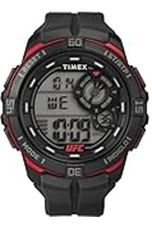 Timex UFC Rush - Reloj para hombre de 52 mm, pulsera negra, esfera digital, caja negra TW5M59100