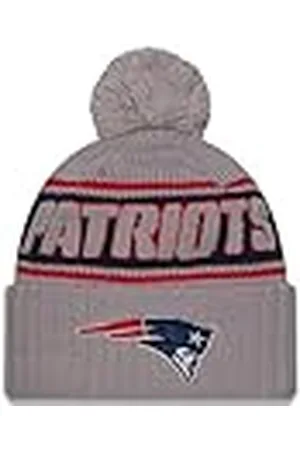 New Era New England Patriots NFL 2024 Sideline Sport Knit Gris Gorro con Pompón